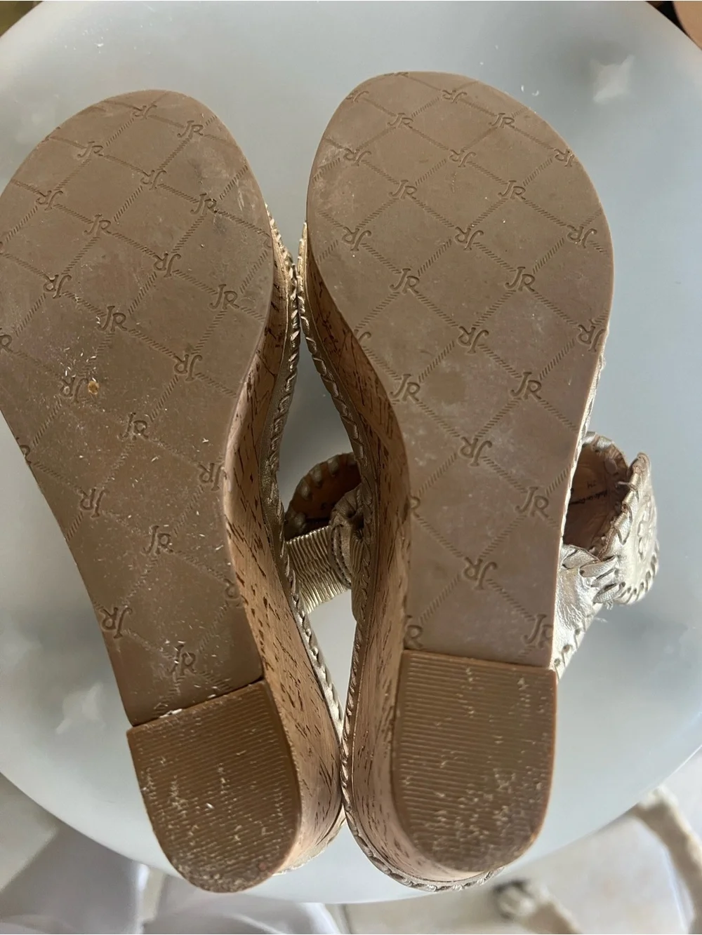 NUC Jack Rogers gold wedge size 7